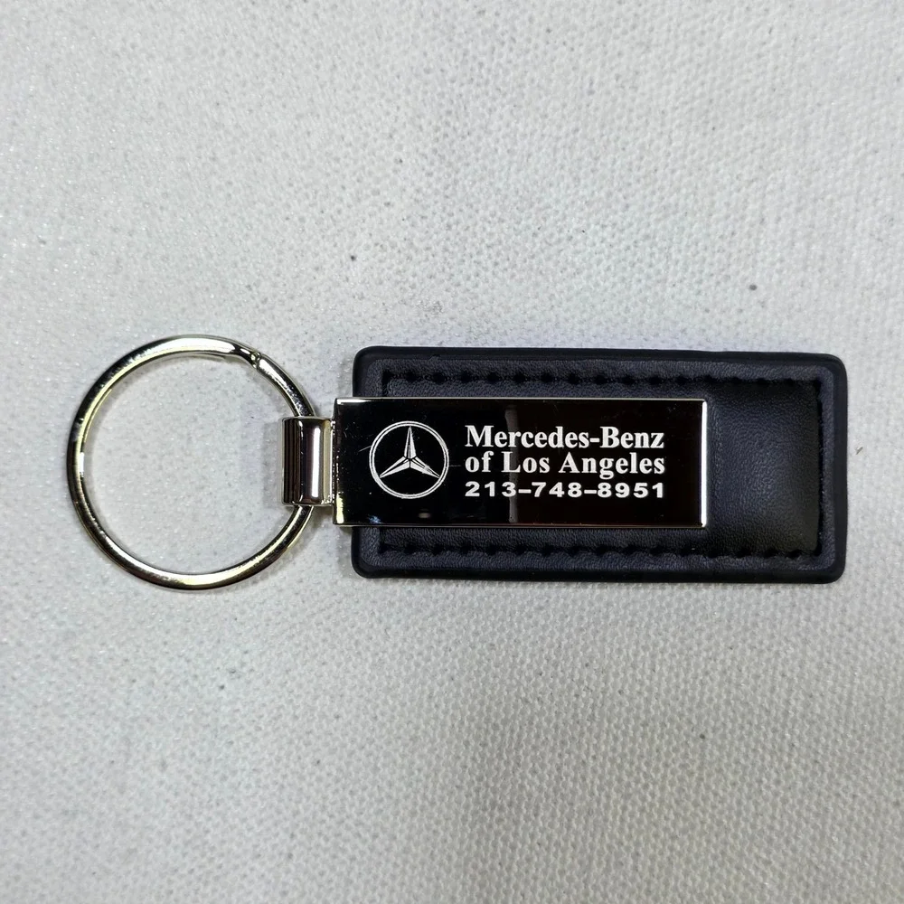 Mercedes-Benz Keychain Luxury Black Silver Los Angeles Dealership Fob Boxed